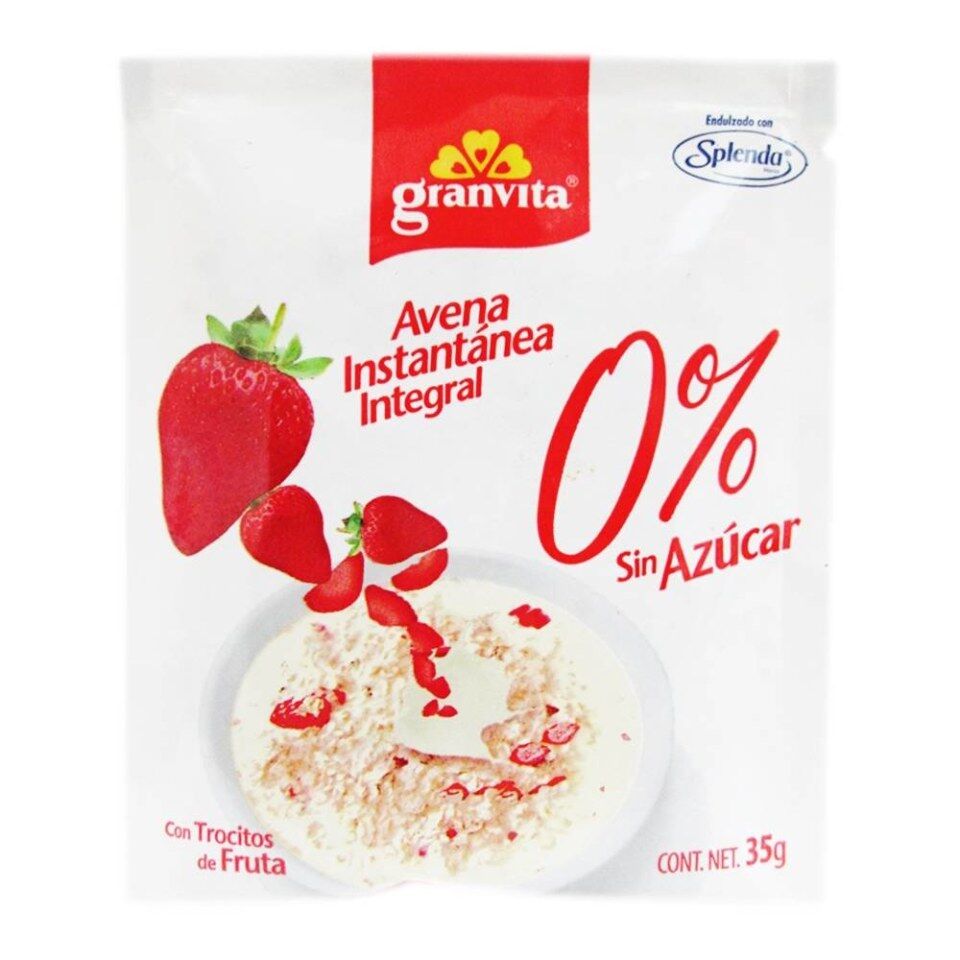 Avena Instantánea Fresa 0% Azúcar Granvita 35 G