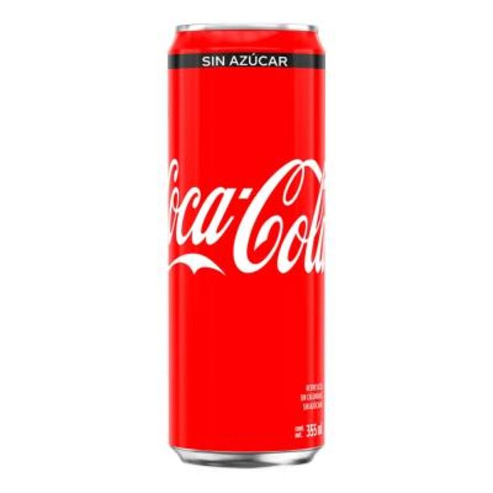 Soda Lata Sin Azucar Coca Cola 355.0 Ml