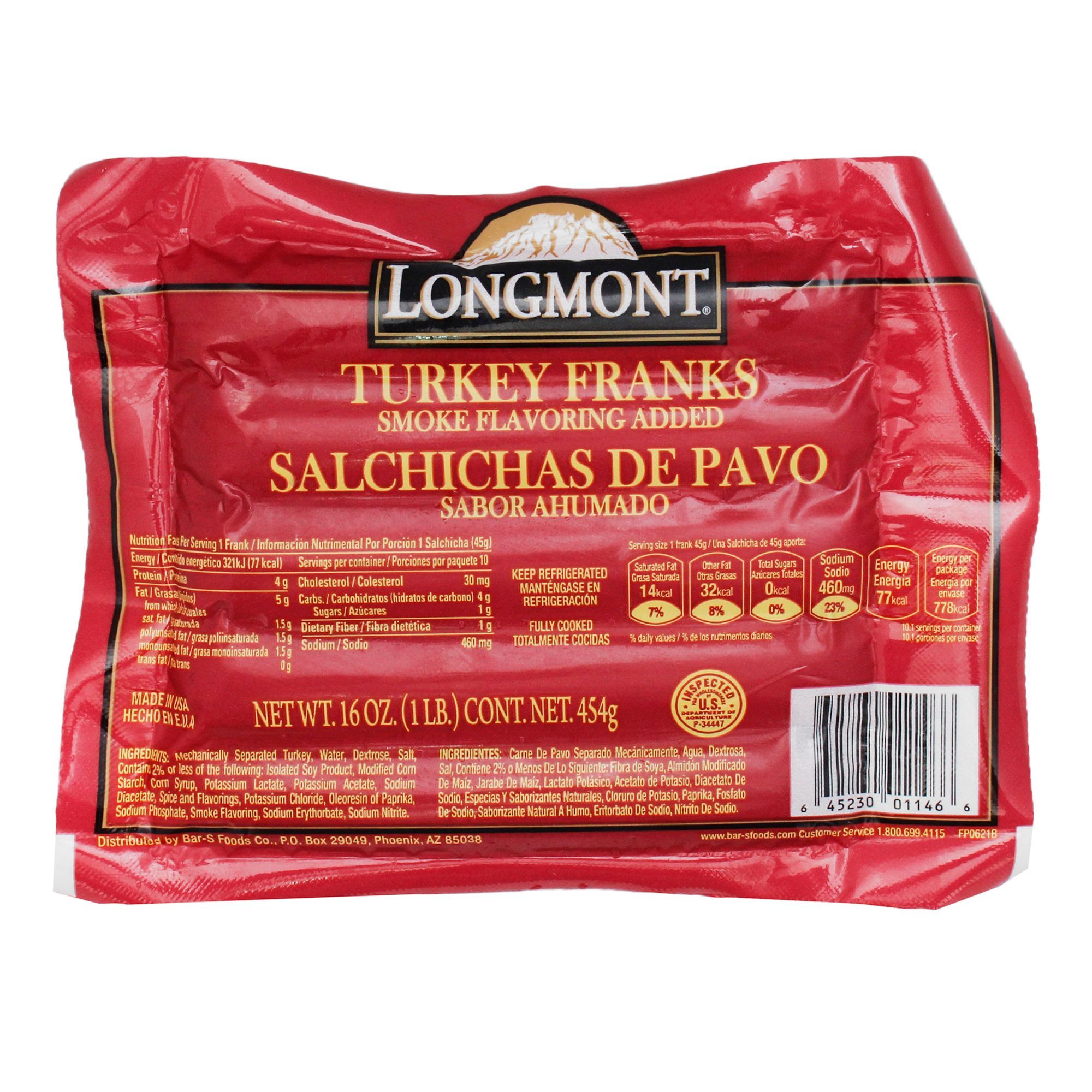 Salchicha De Pavo Longmont 454.0 Gr