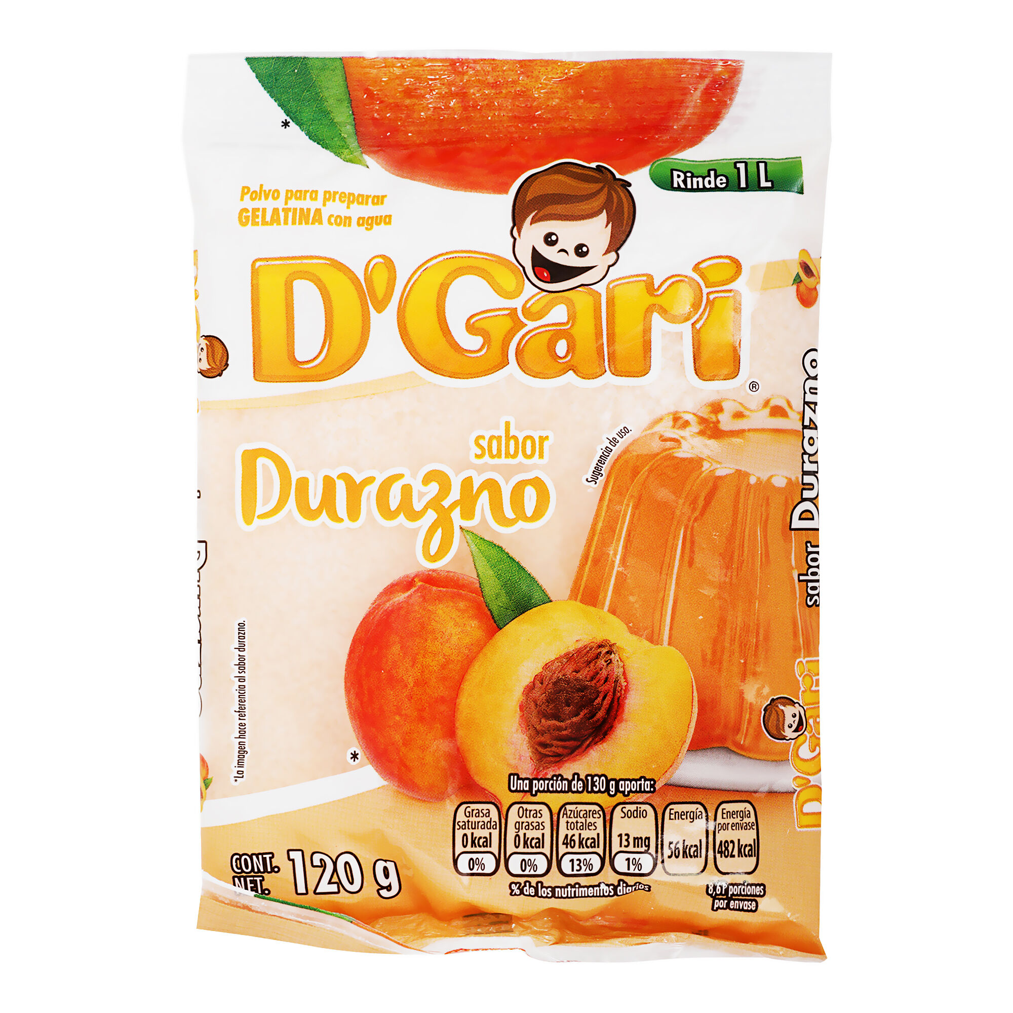 Gelatina Durazno Dgari 120.0 Gr