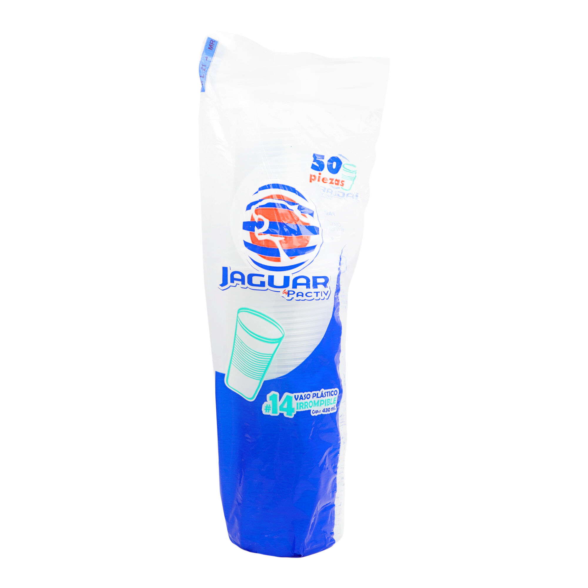 Vaso De Plastico Transparente #14/430ml Jaguar 50.0 Pza