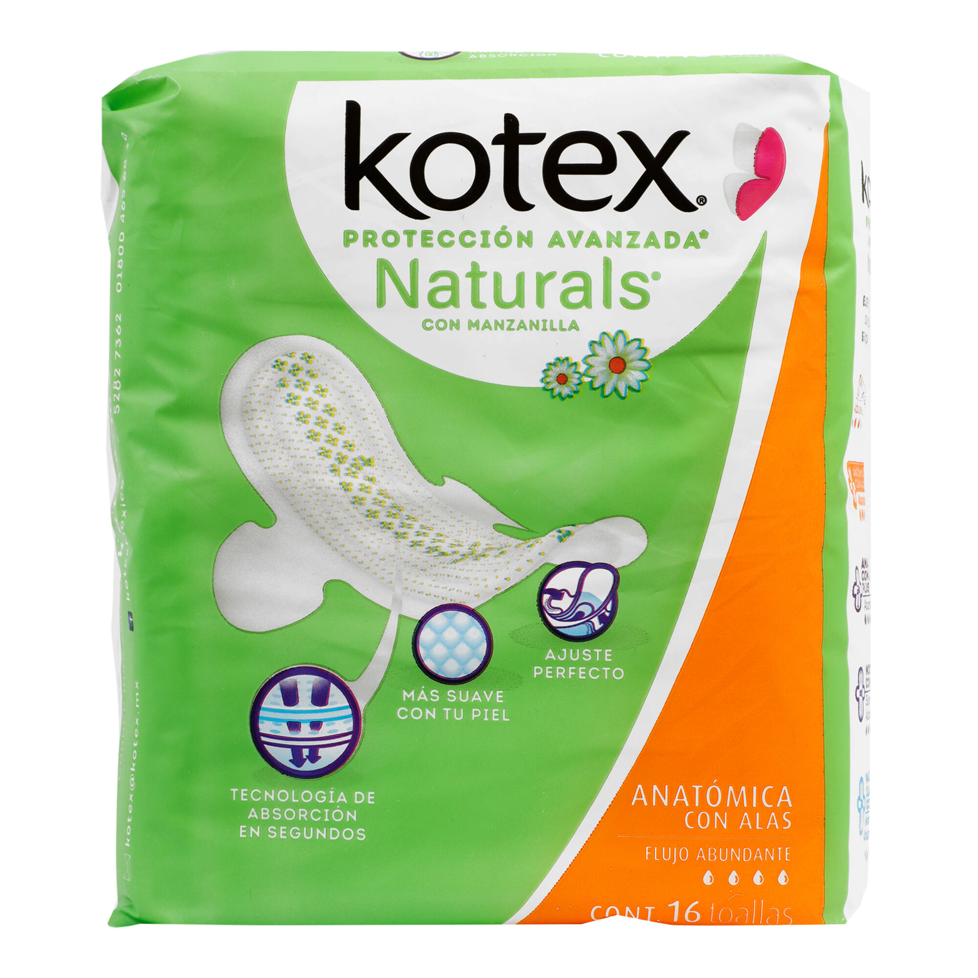 Toalla Femenina Con Alas Anatomica Control Kotex Free & So