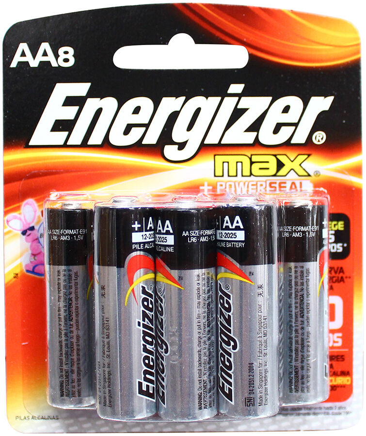Pila Alcalina Aa Energizer 8.0 Pza