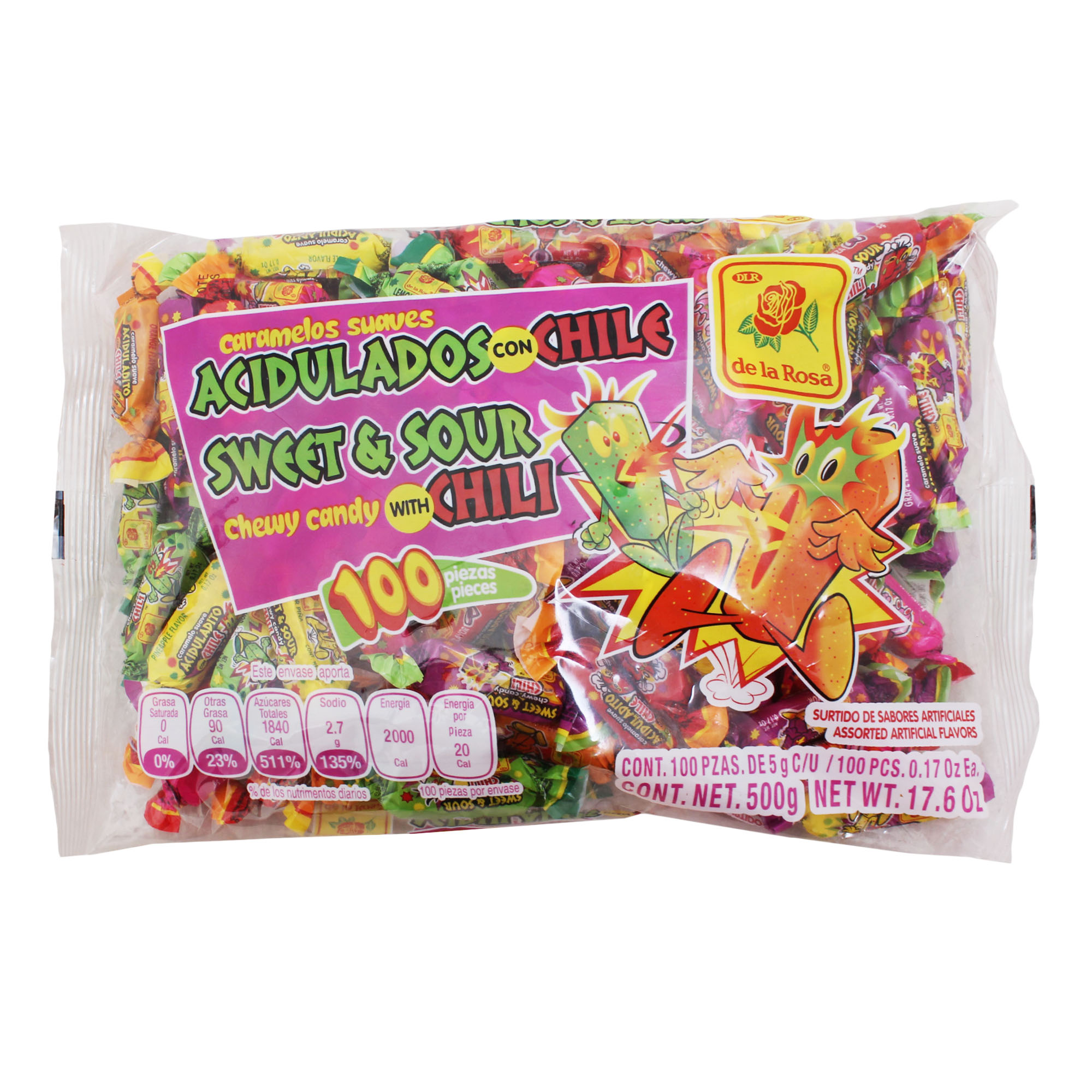 Caramelos Suave Acidito De La Rosa 100.0 Pza