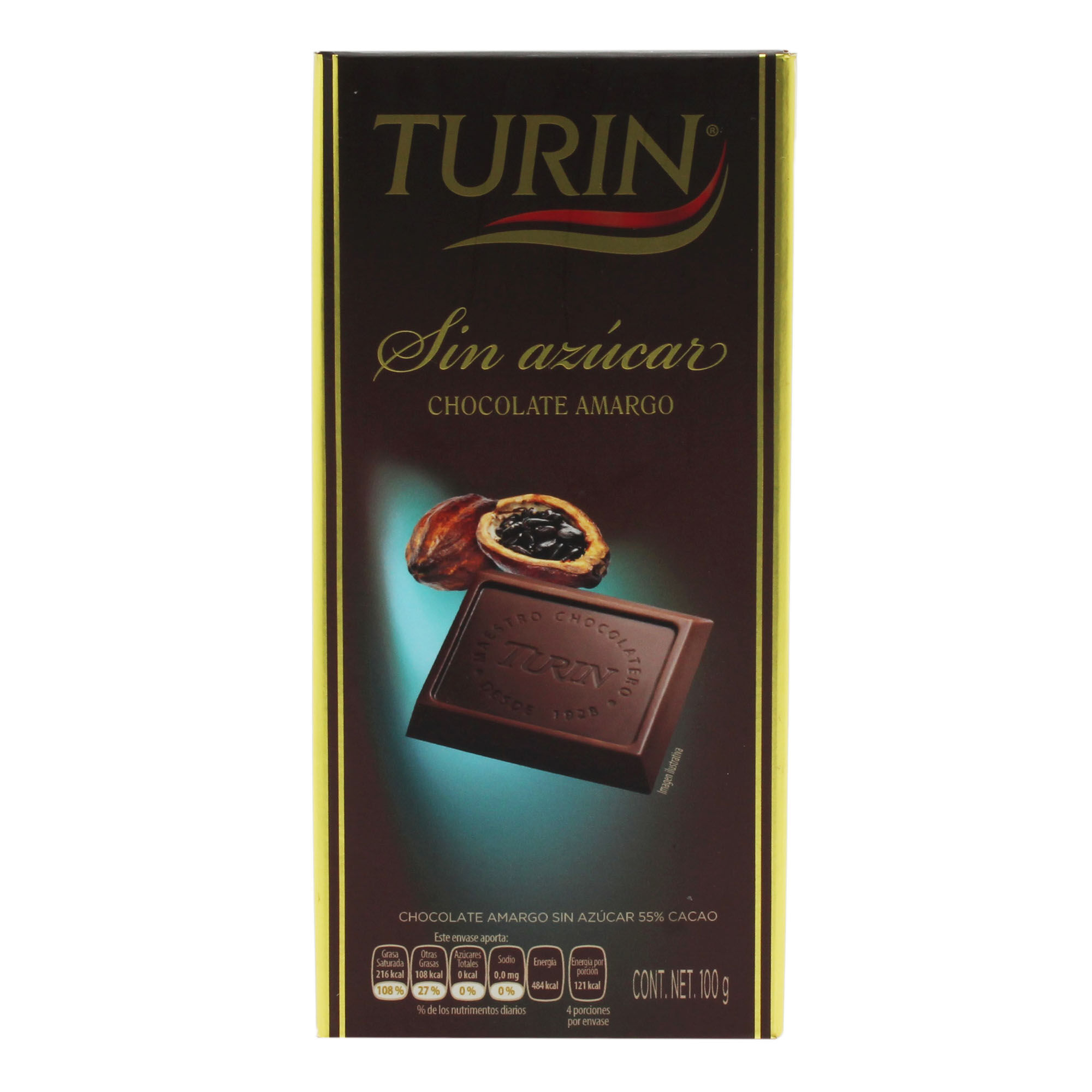 Chocolate Tablilla Sin Azucar Turin 100 0 Gr
