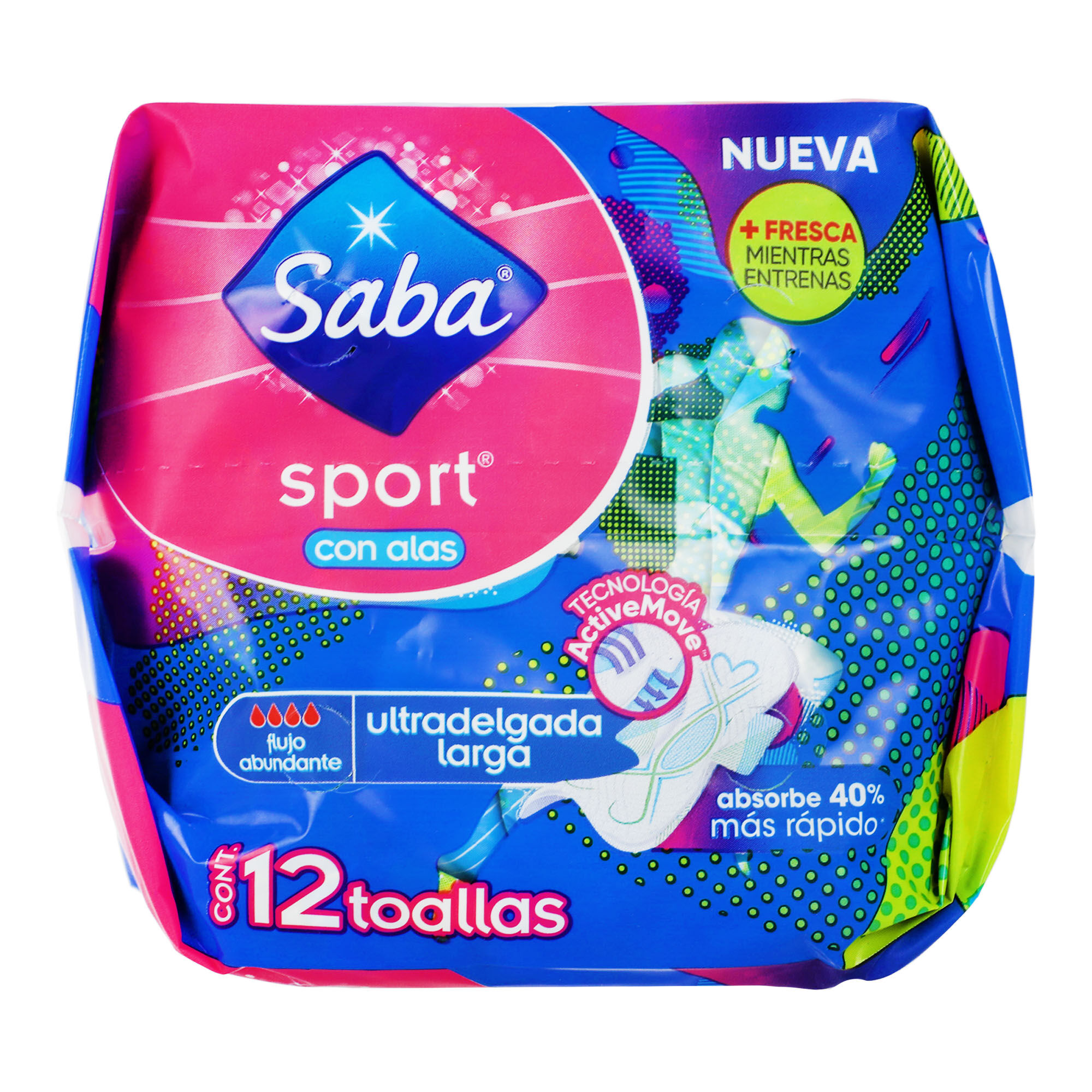 Toalla Femenina Sport Ultra Larga Con Alas Saba 12.0 P