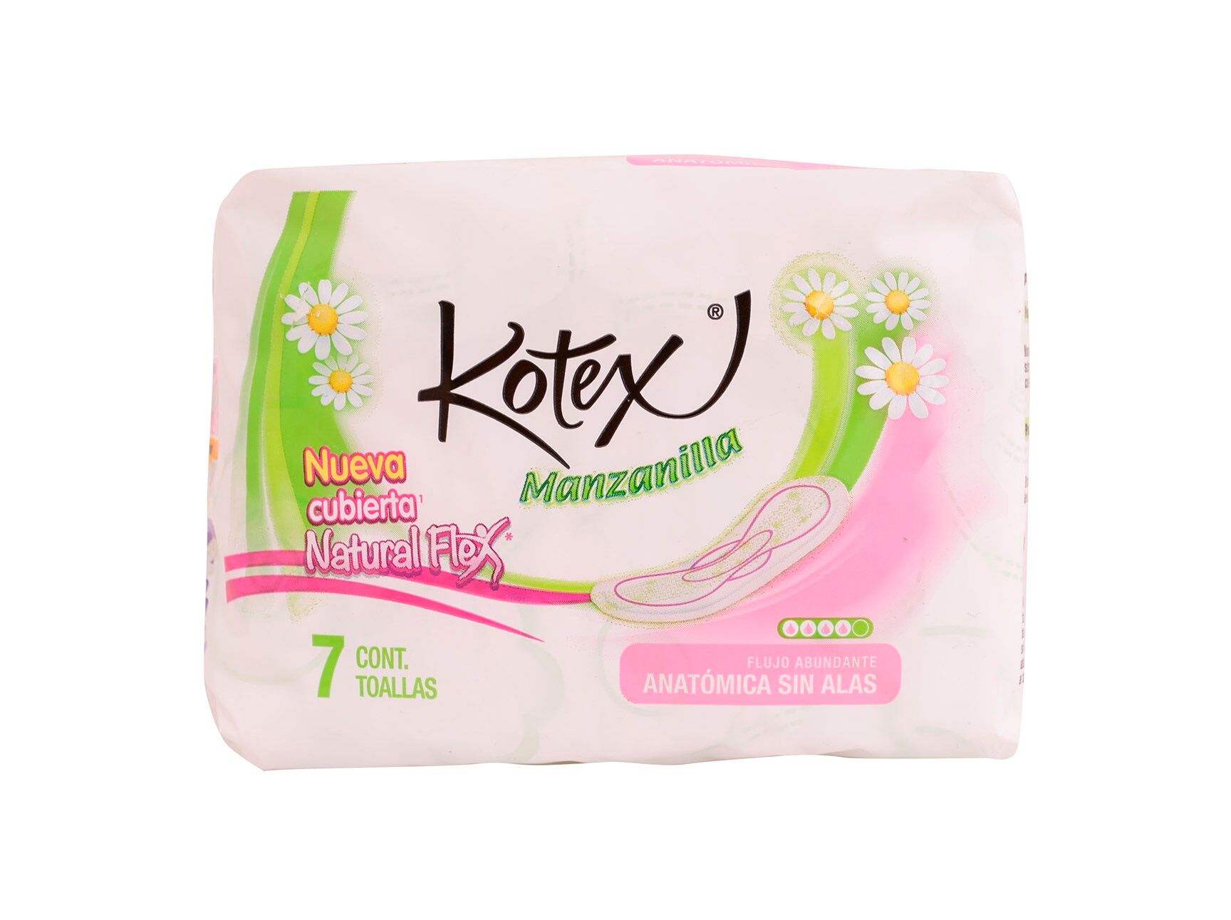 Toalla Femenina Sin Alas Anatomica Manzanilla Kotex 7.0