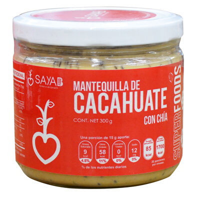 Mantequilla Cacahuate Chia Sayab 300 G