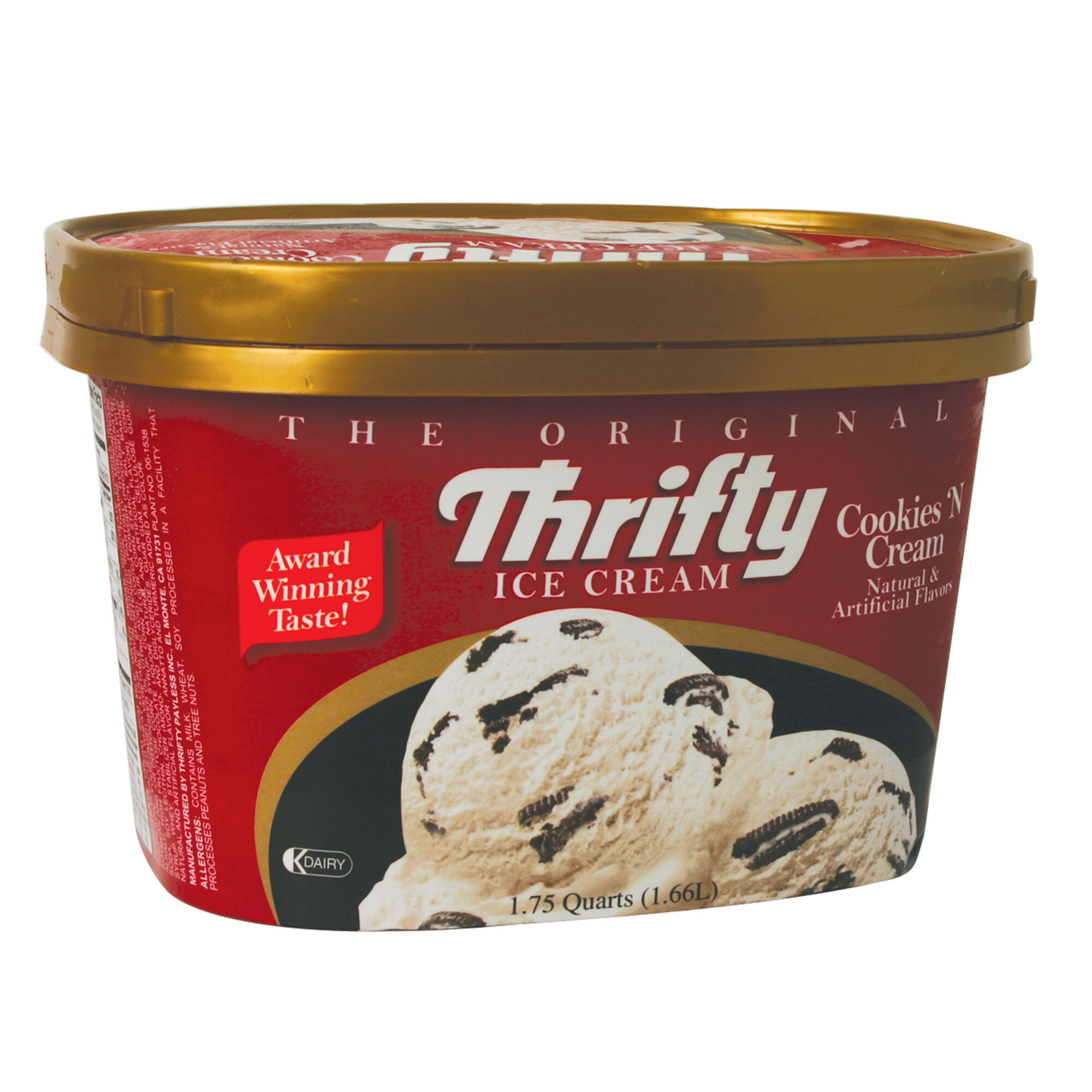 Ice Cream Cookies And Cream Thrifty 1.66 Lt