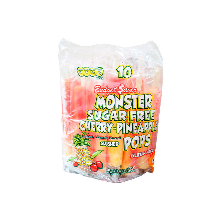 Paleta Sin Azucar Cereza Piña Monster Pops 10.0 Pza