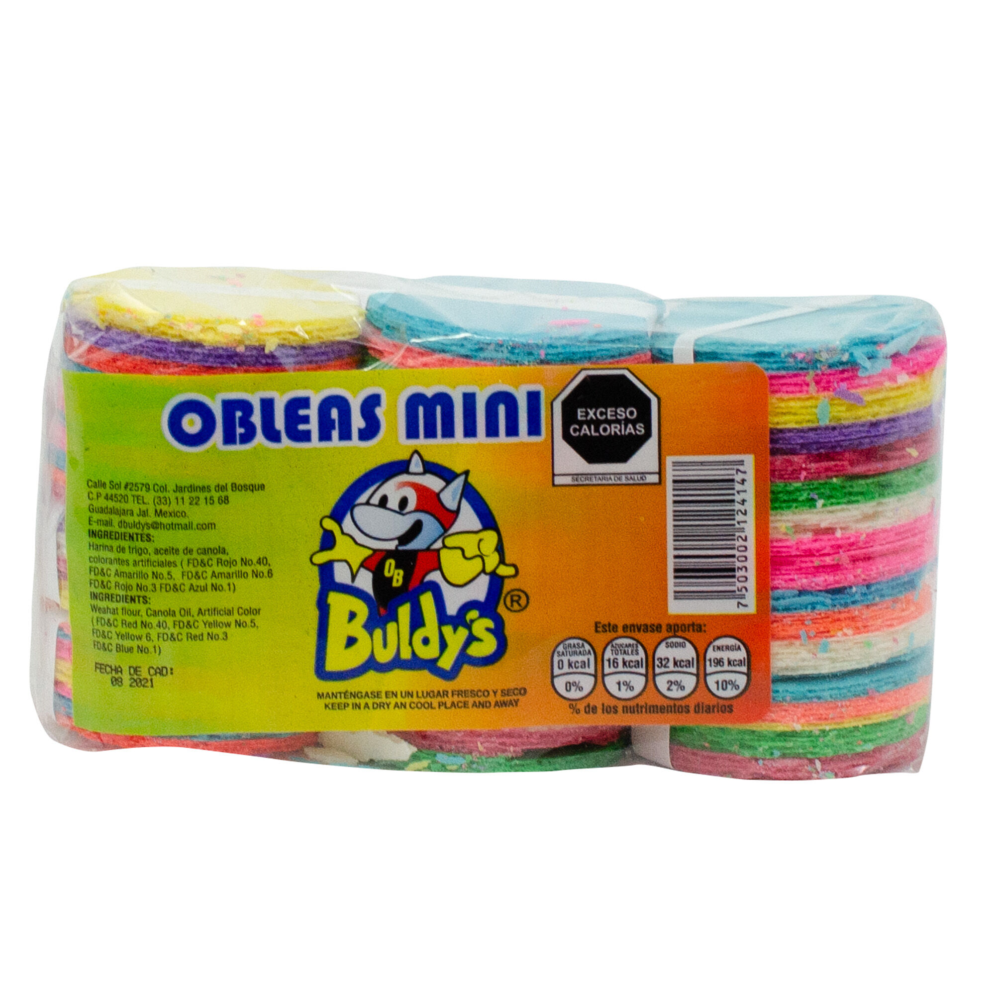 Mini Oblea De Colores Buldys 55 Gr