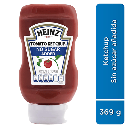 Ketchup Sin Azucar Añadida Heinz 369.0 Gr
