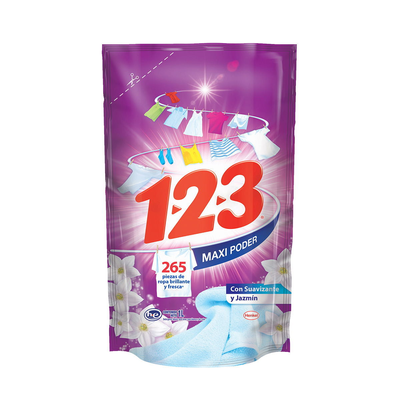 Detergente Liquido Con Suavizante 1 2 3 1.0 Lt