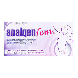 Naproxeno 220 Mg Paracetamol/pamabrom Analgen Fem 12.0
