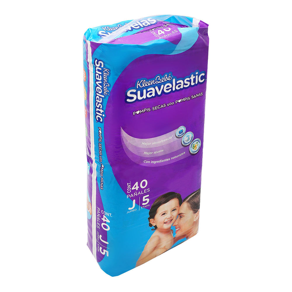 Pañal 40 44 Pzas Suavelastic Jumbo Kleen Bebe 40.0 Pza