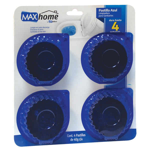 Pastilla Sanitaria Azul 4 Pack Max Home 160.0 Gr