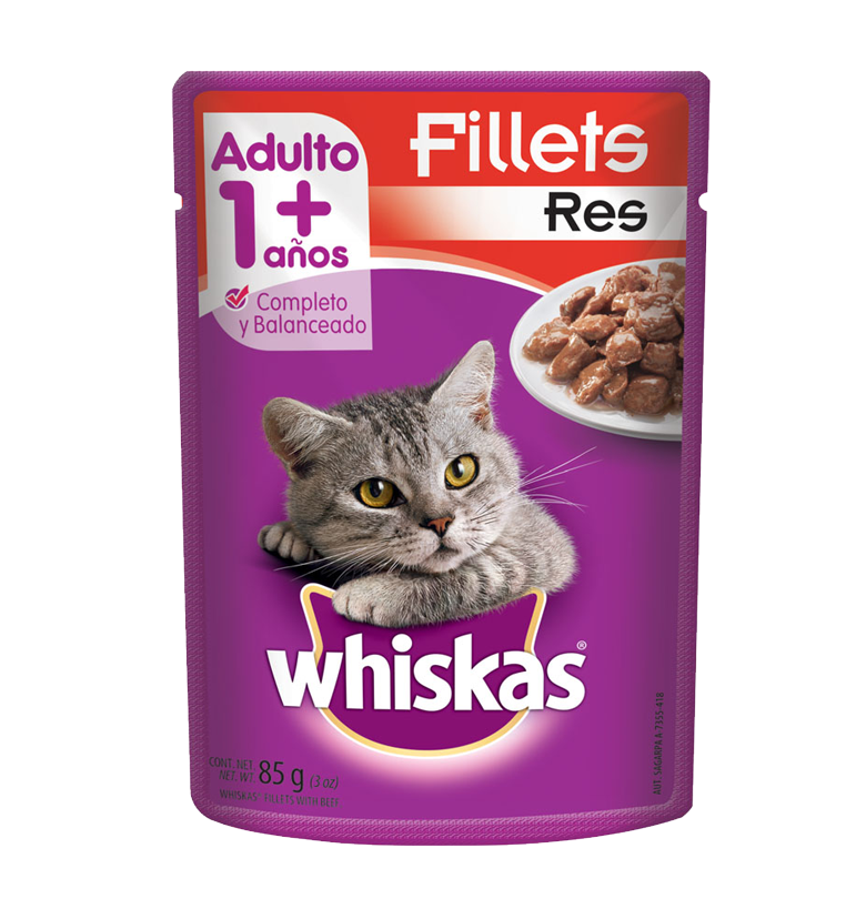 Comida Gato Carne De Res Whiskas 85.0 Gr