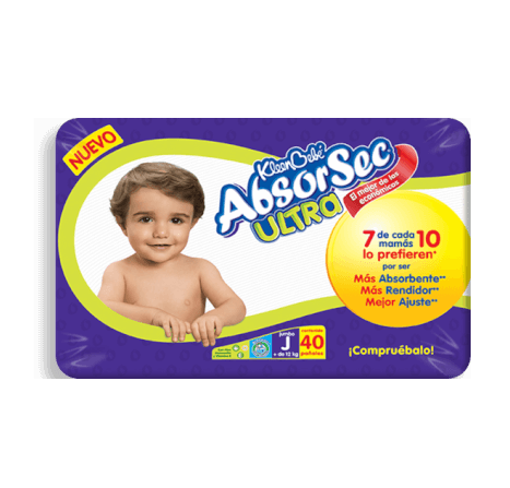 Pañal P/bebe Absorsec Jbo Kleen Bebe 40.0 Pza