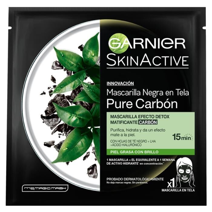 Mascarilla Facial Tela Pure Carbon Garnier 1.0 Pza