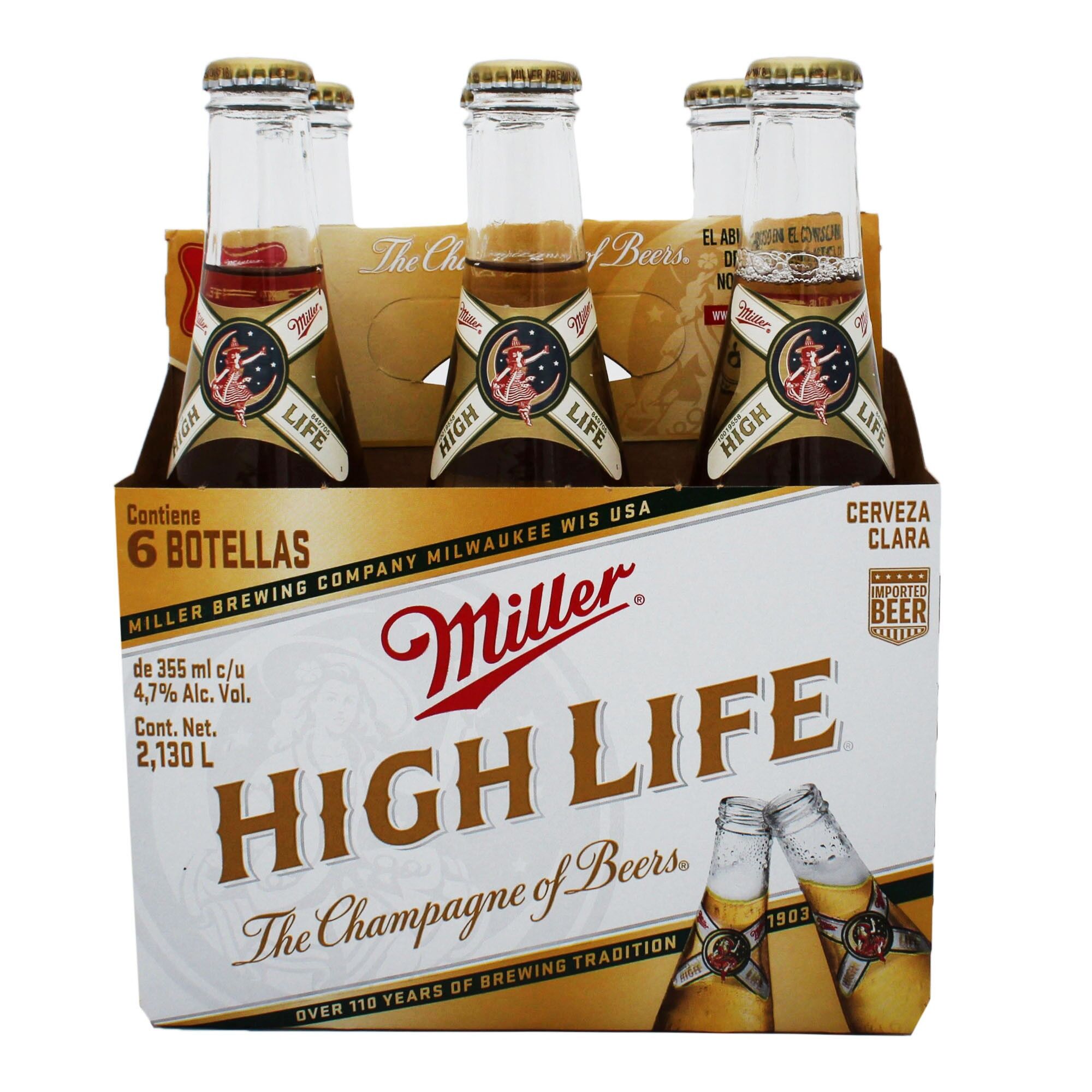 Cerv Botella 355 High Life Miller 6.0 Pack