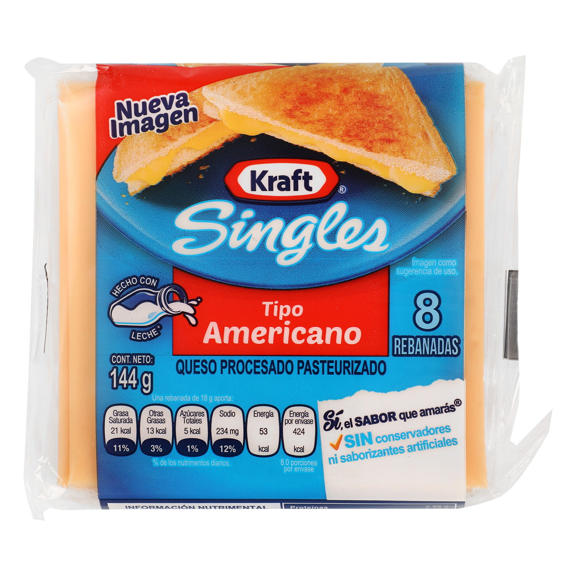 Queso Americano Kraft Singles 144.0 Gr