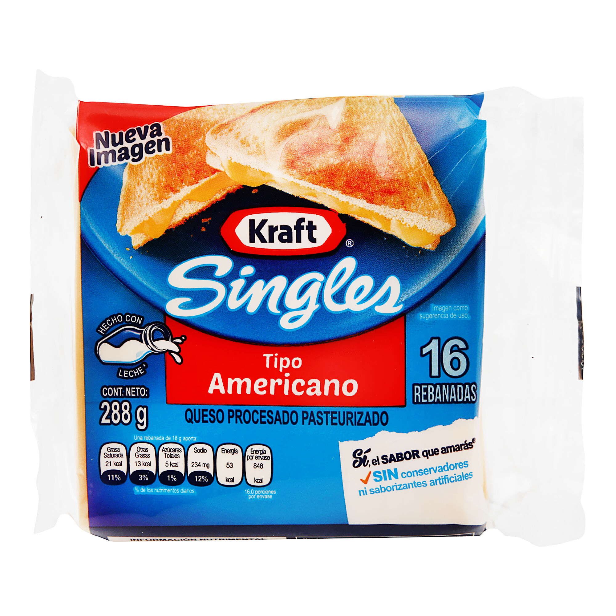 Queso Americano Singles Kraft 288.0 Gr