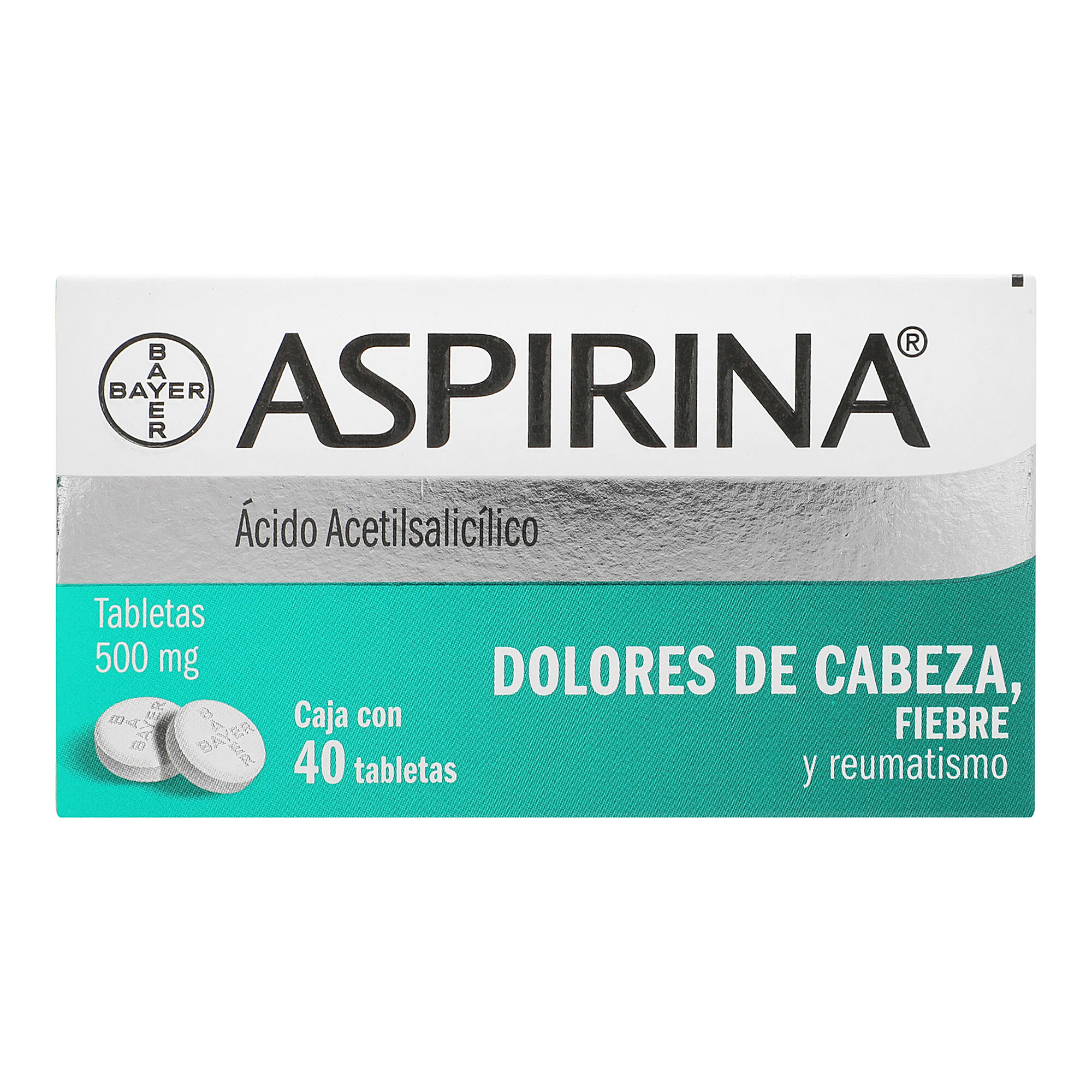 Aspirina 500 Mg. Aspirina 40.0 Tab