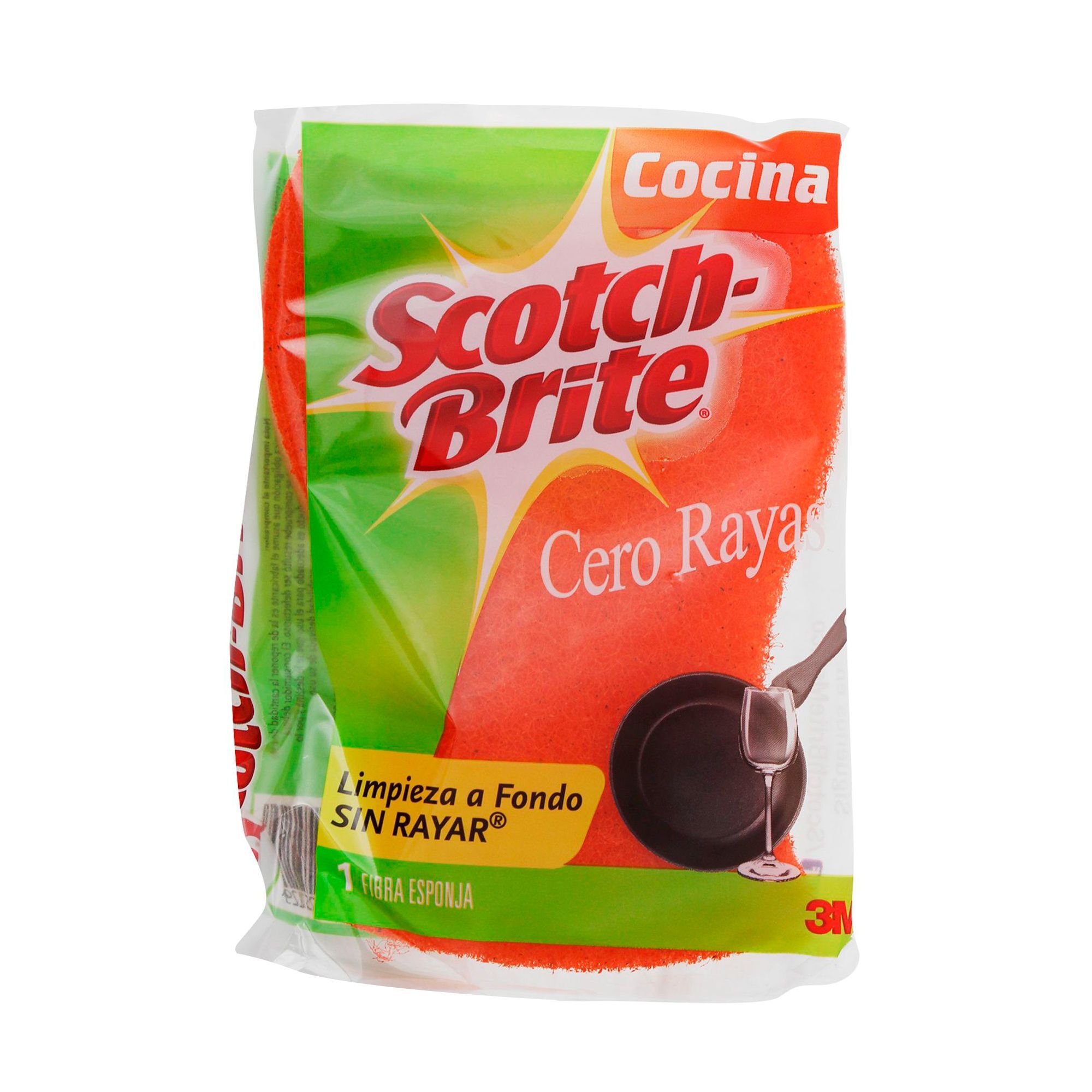 Fibra Esponja Cero Rayas Naranja Gde Scotch Brite 1.0 P