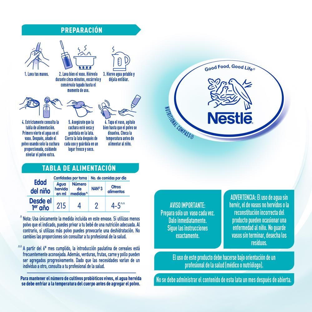 Nan 3 Formula Infantil 1.5 Kg Mx Nan 1.0 Pza