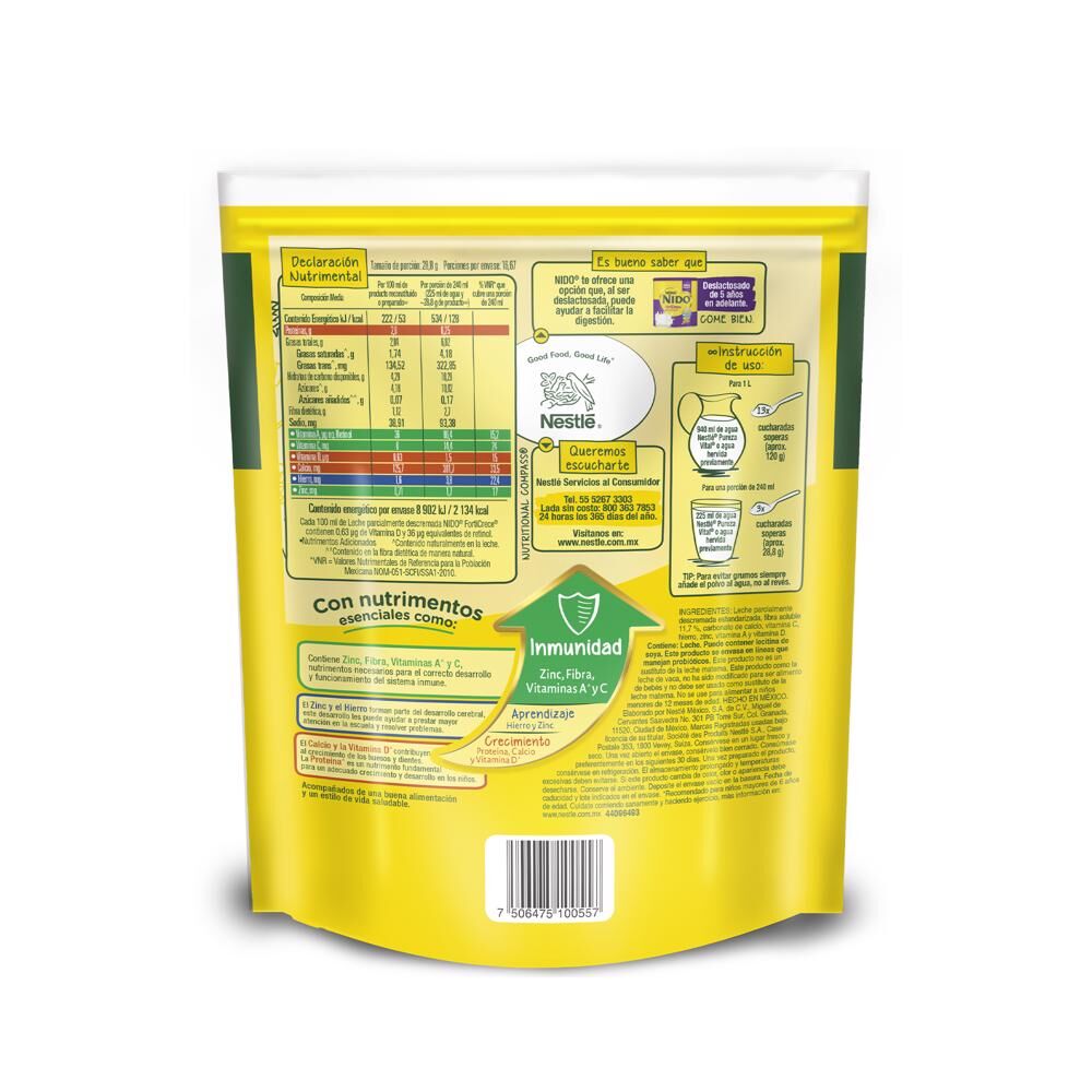 Alimento Lacteo Doy Pack Forticrece Nido 480.0 Gr
