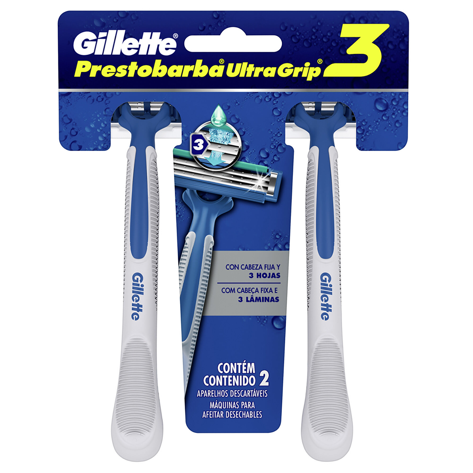 Rastrillo Desech Presto Ultragrip 3 Gillette 2.0 Pza