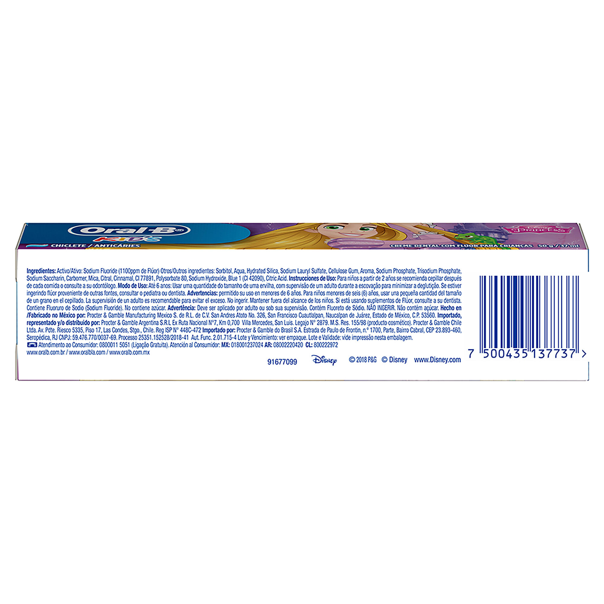 Pasta Dental Kids Princess Oral B 50.0 Gr