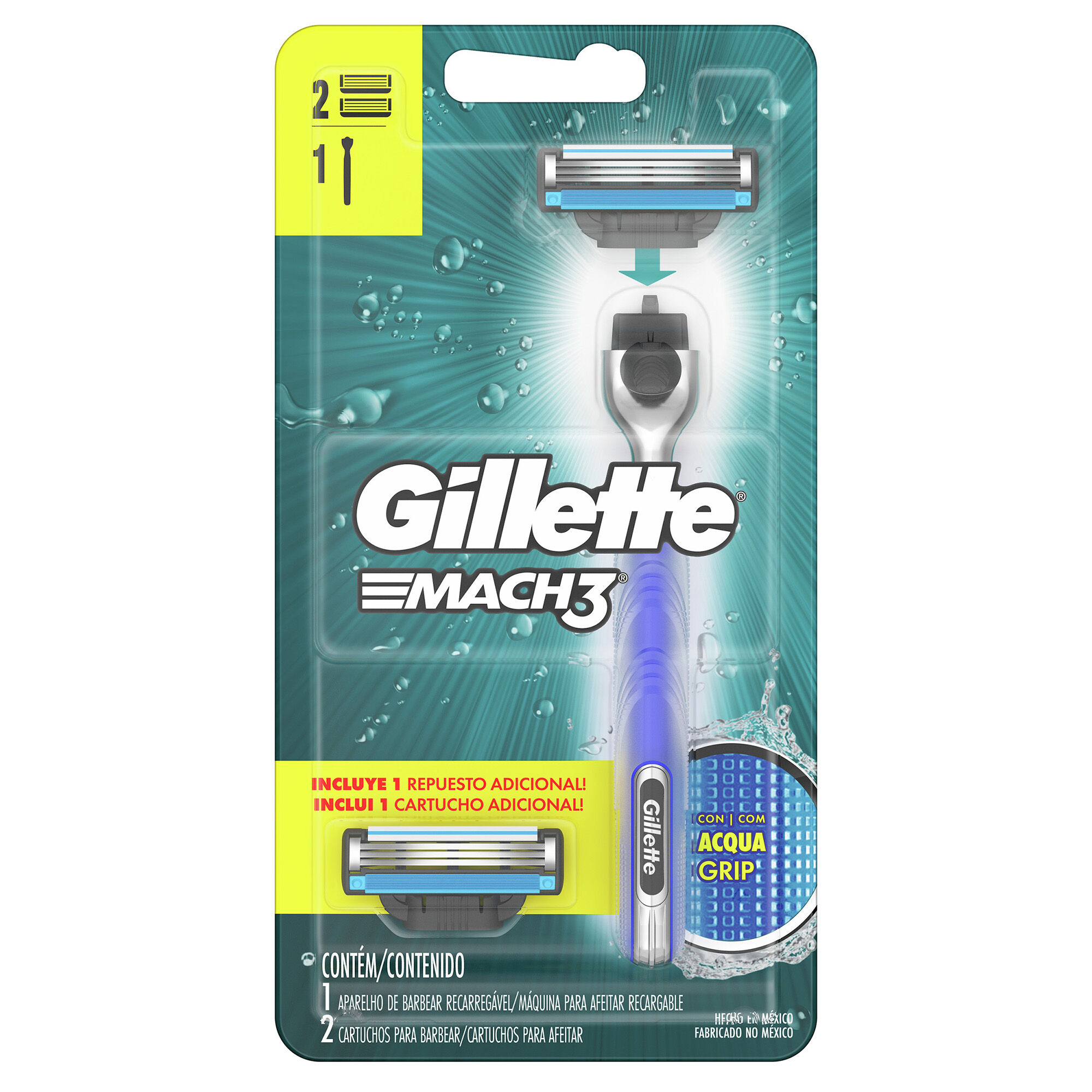 Maquina + Cartucho Aquagrip Reg Gillette 2.0 Pza