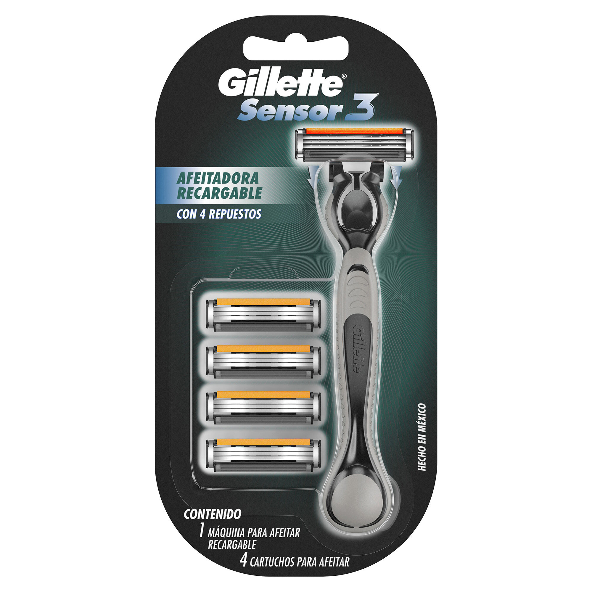 Maquina Sensor 3 + 3 Cartuchos Gillette 2.0 Pza