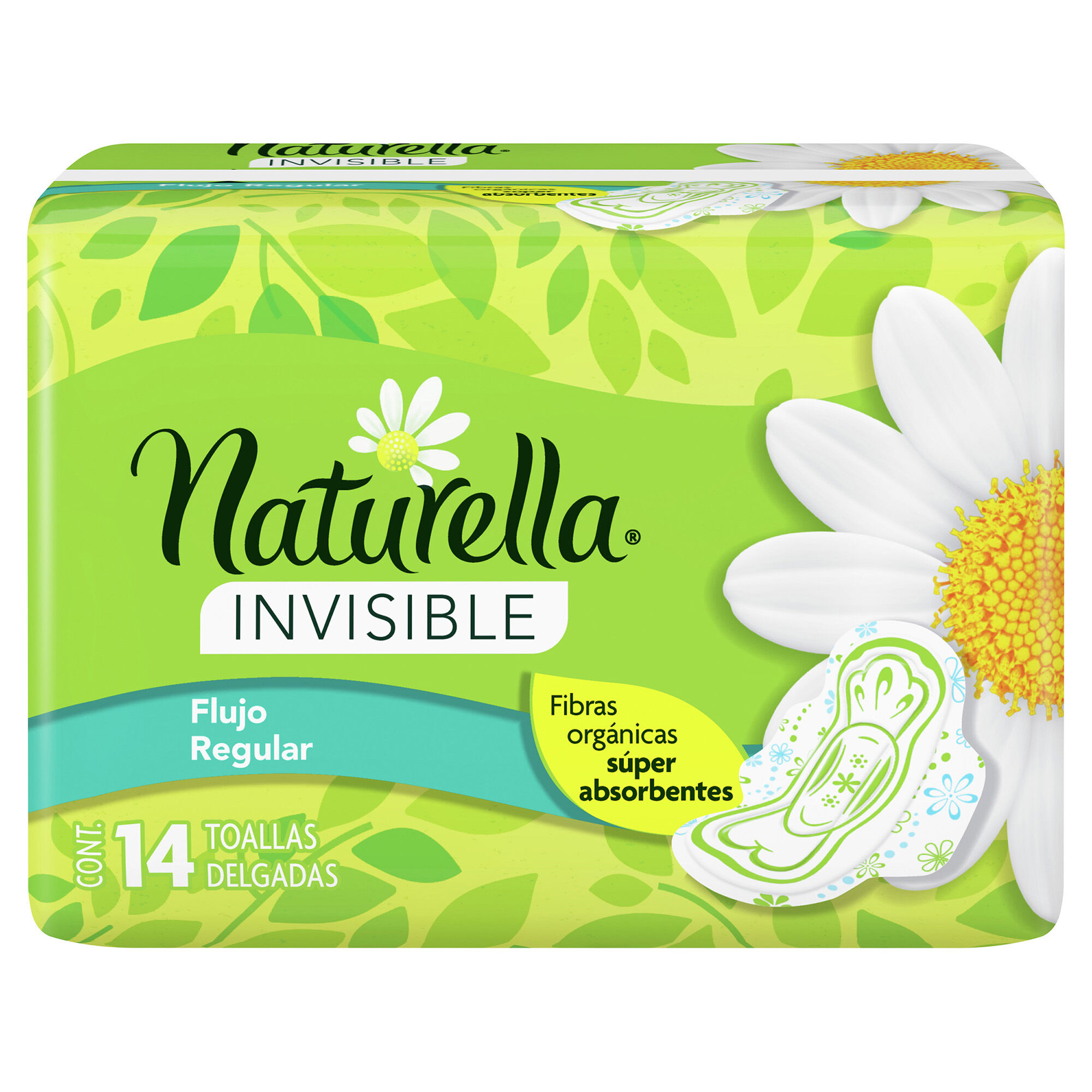 Toalla Femenina Con Alas Invisible Naturella 14.0 Pza