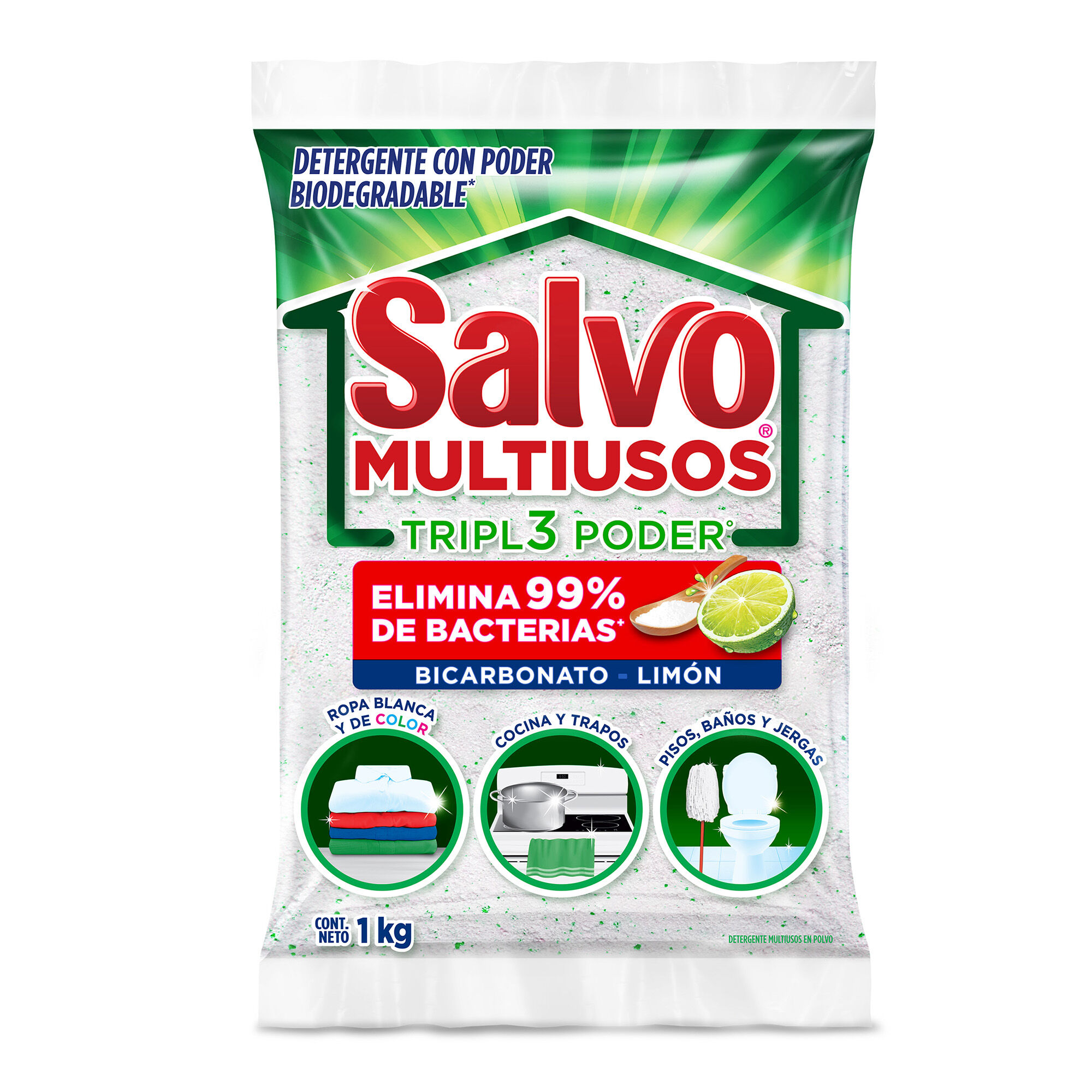 Jabon Multi Usos En Polvo Salvo 1.0 Kg