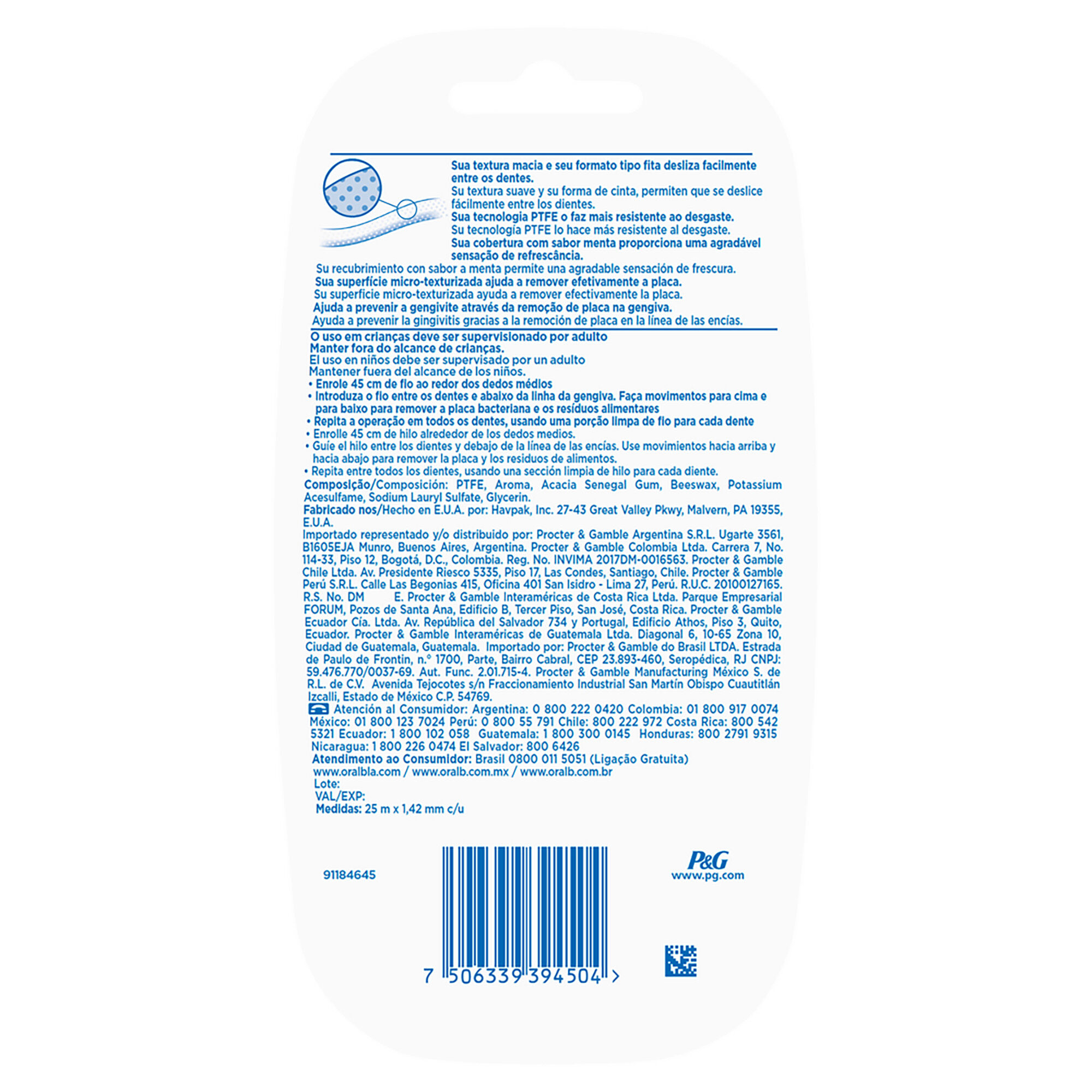 Hilo Dental Pro Salud 2x1 25m Oral B 2.0 Pza