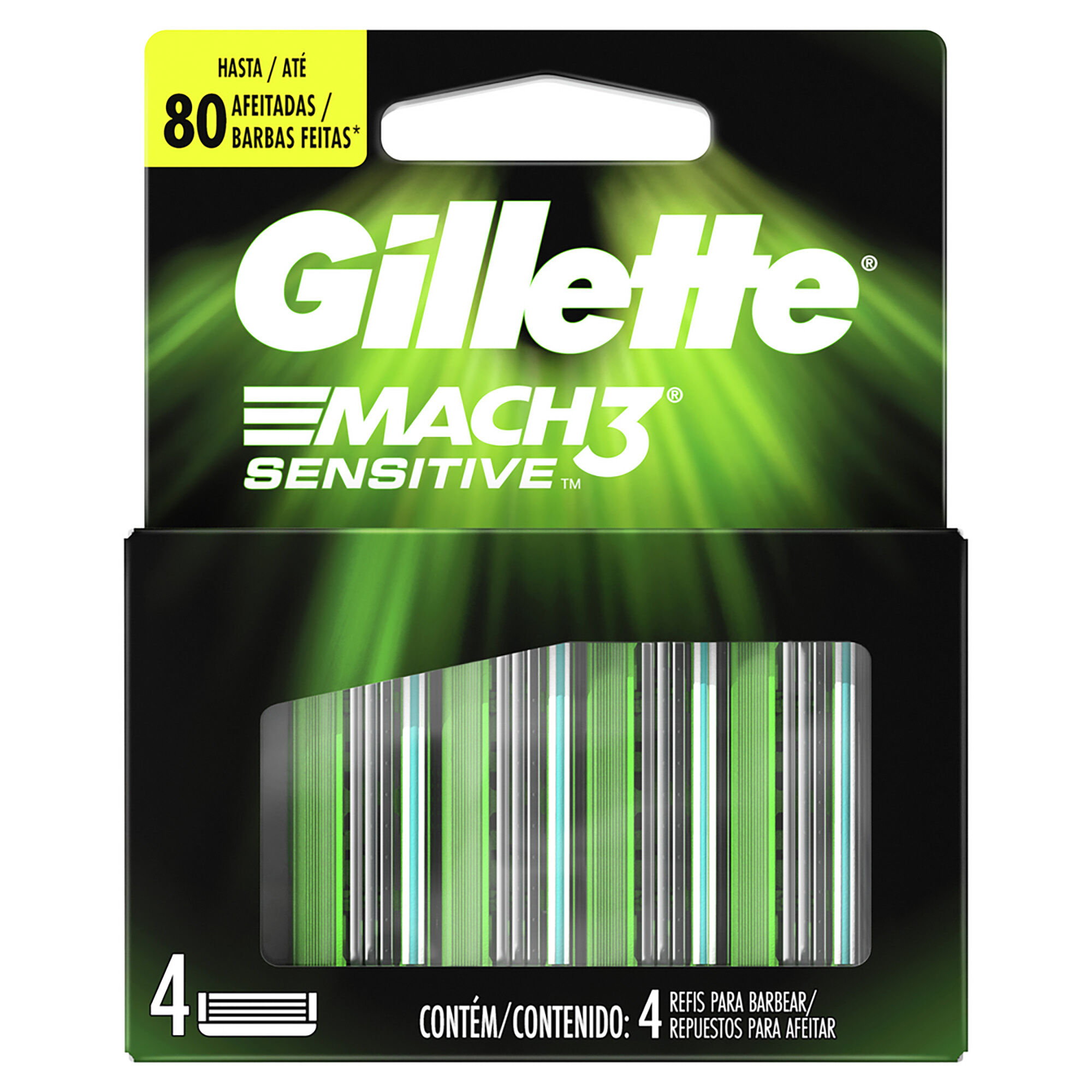 Cartuchos Mach3 Sensitive Gillette 4.0 Pza