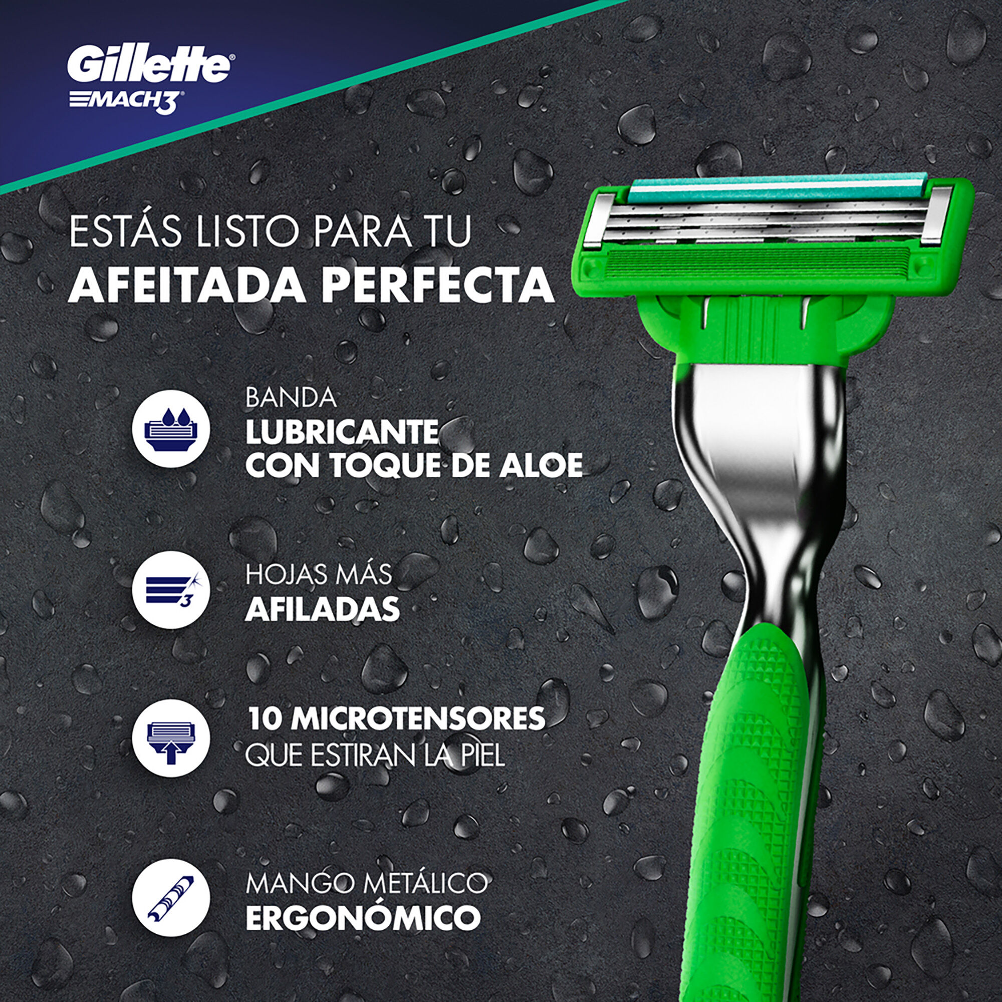 Cartuchos Mach3 Sensitive Gillette 4.0 Pza