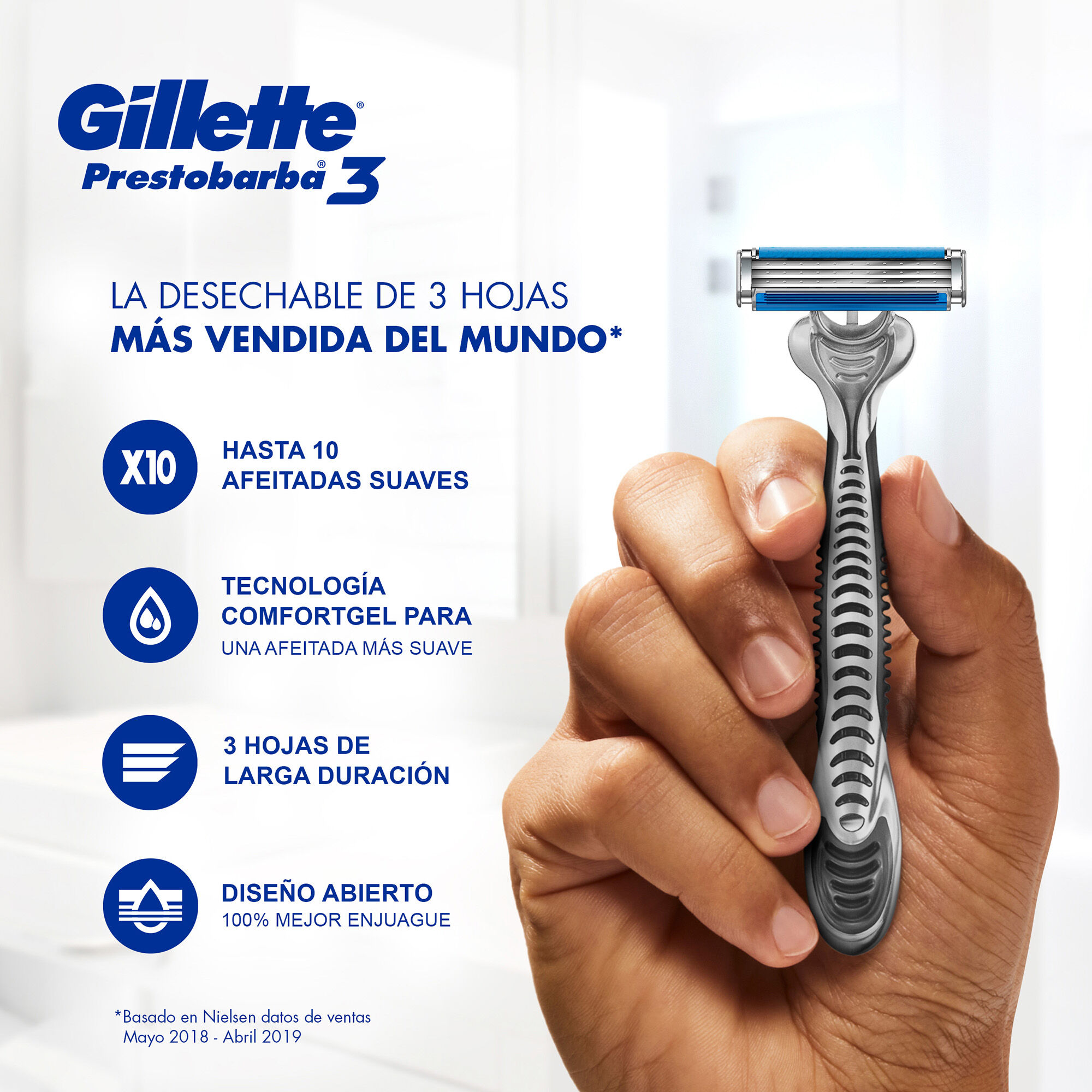 Rastrillo Desech Prestobarba 3 Gillette 4.0 Pza