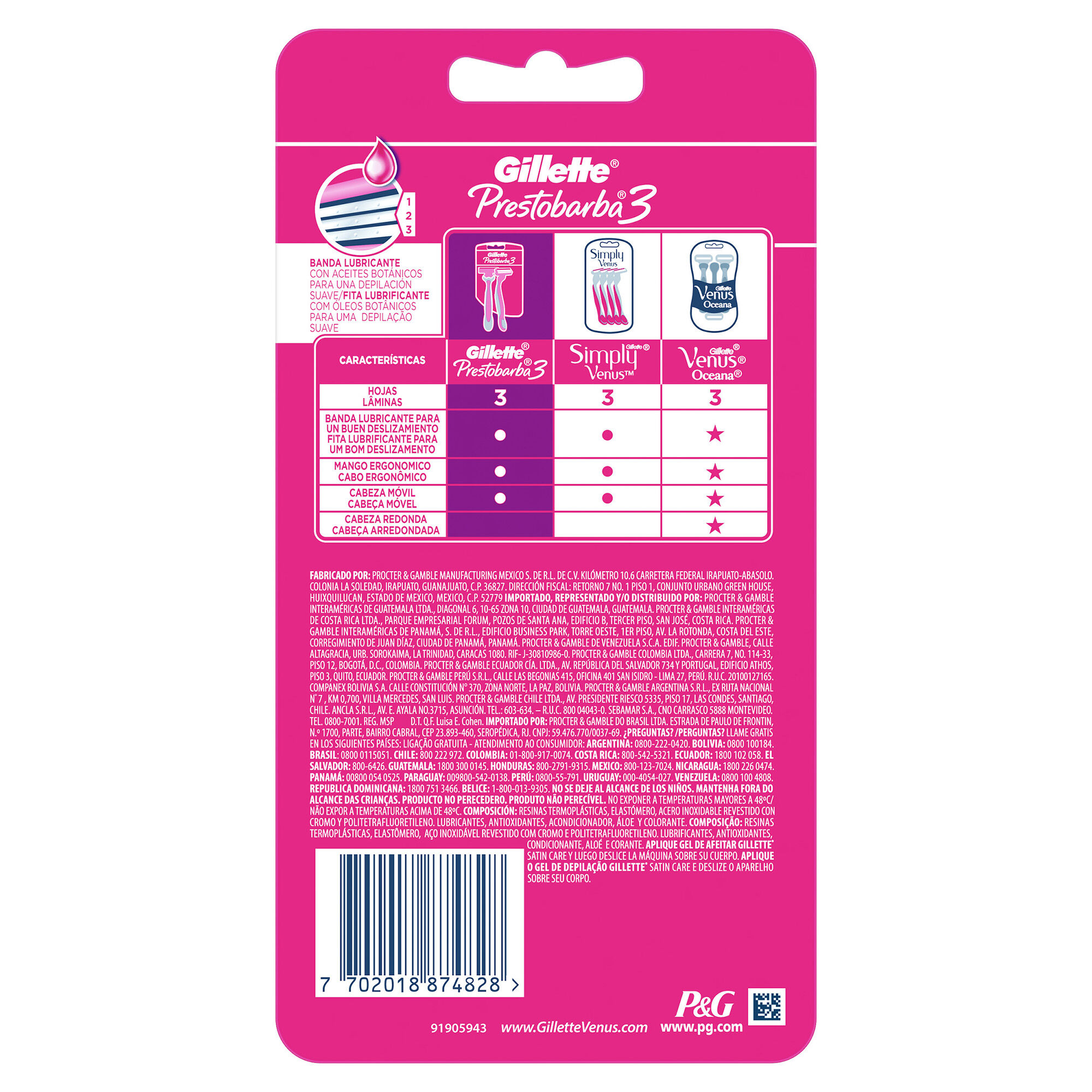 Rastrillo Desech Prestobarba 3 Mujer Gillette 4.0 Pz