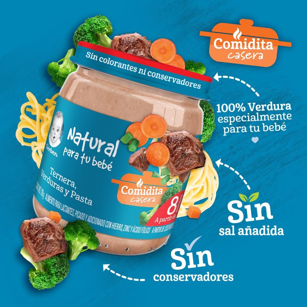 Papilla Verduras & Pasta Eta 3 Gerber 170.0 Gr