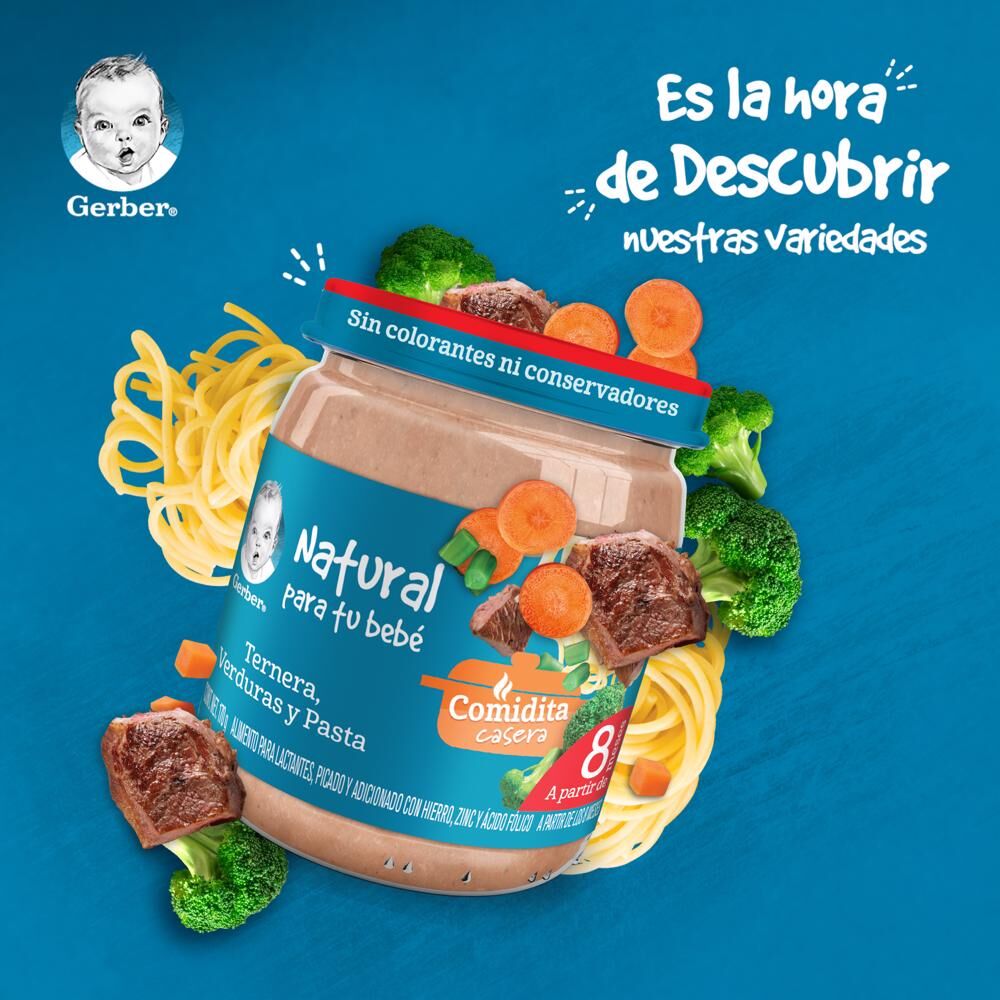 Papilla Verduras & Pasta Eta 3 Gerber 170.0 Gr