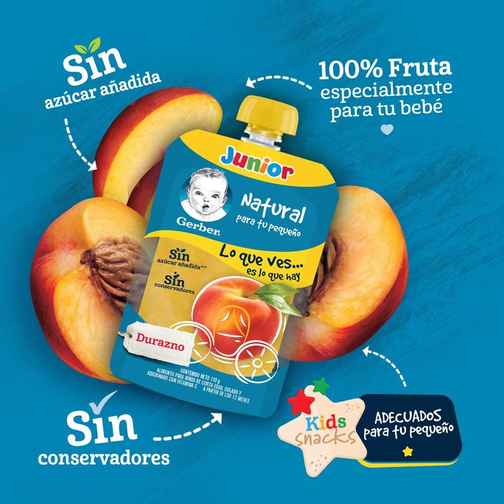Pouch Junior Durazno Gerber 118.0 Gr