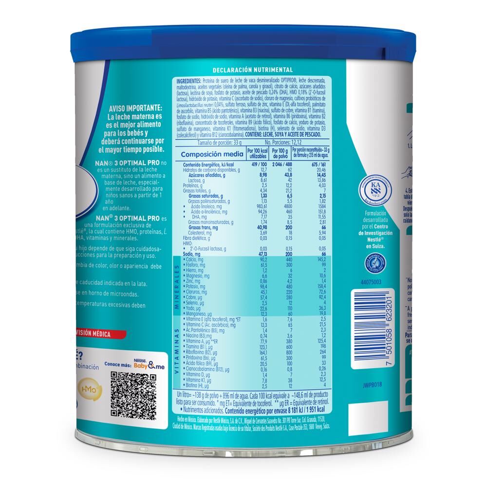 Leche Polvo Optipro Et 1 Nan 3 400.0 Gr