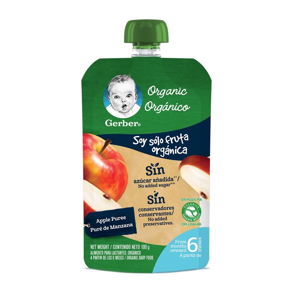 Pouch Organico Manzana Gerber 100.0 Gr
