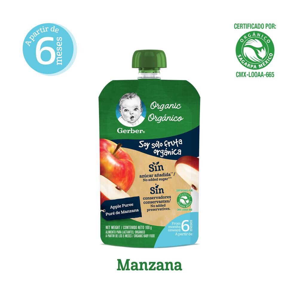 Pouch Organico Manzana Gerber 100.0 Gr