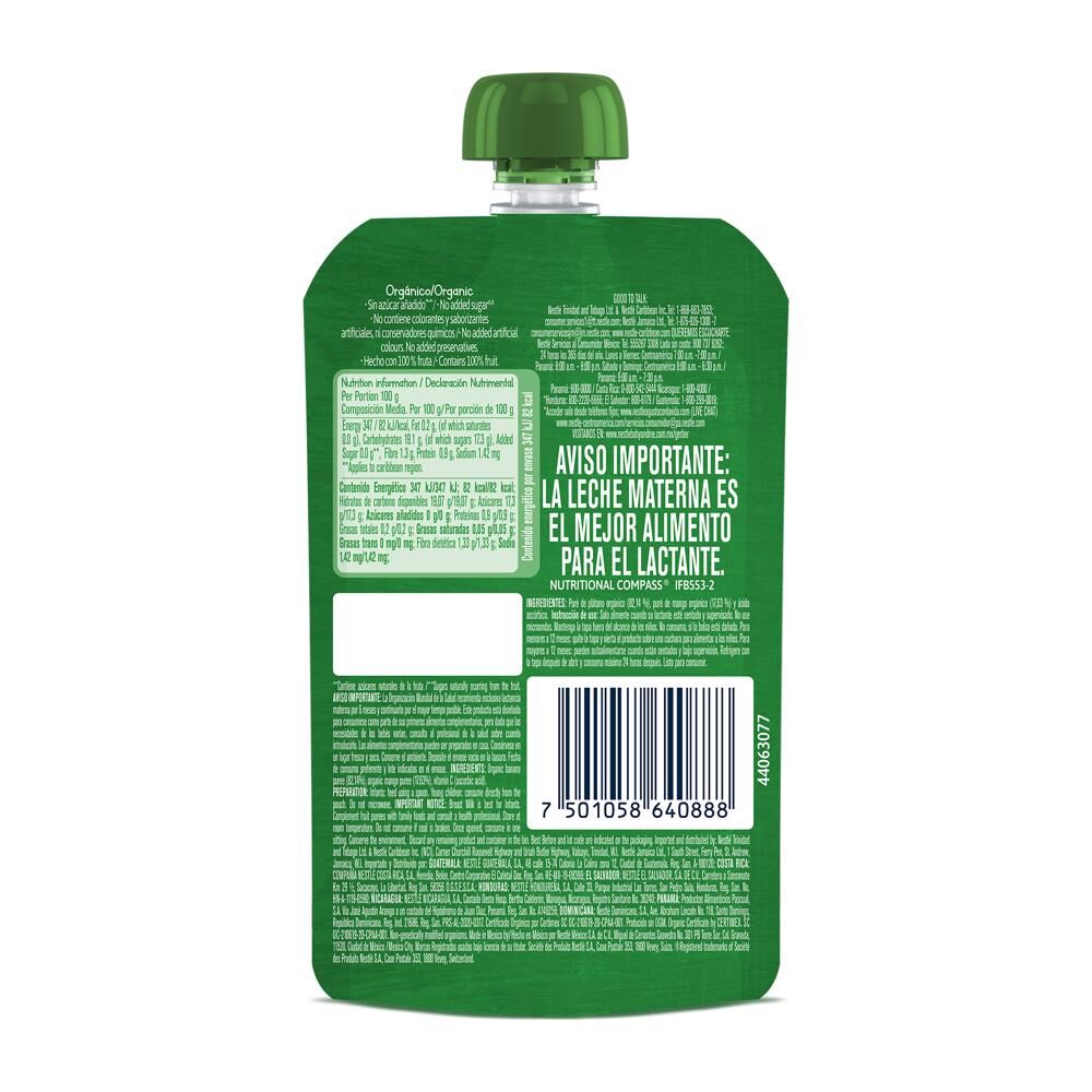 Pouch Organico Mango Platano Gerber 100.0 Gr