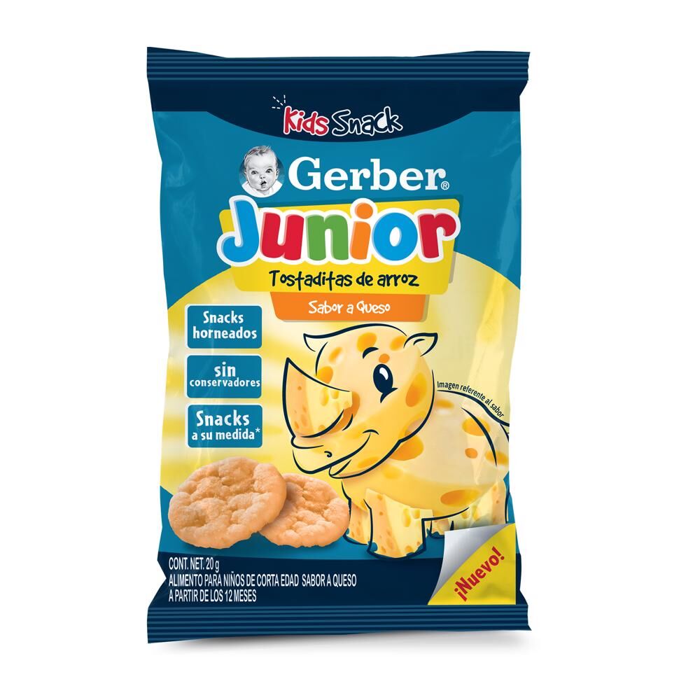 Snacks Junior Tostaditas Sabor Queso Gerber 20.0 Gr