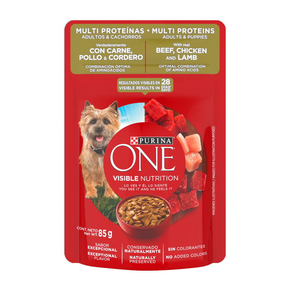 Alimento P/perro One Multi Proteinas Purina 85.0 Gr